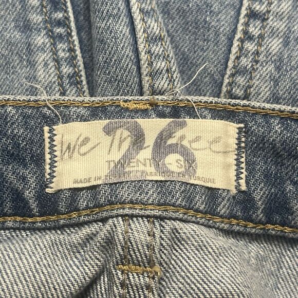 We‎ The Free by Free People Denim Skirt Size 26 Blue Distressed Raw Hem Boho - Picture 3 of 6